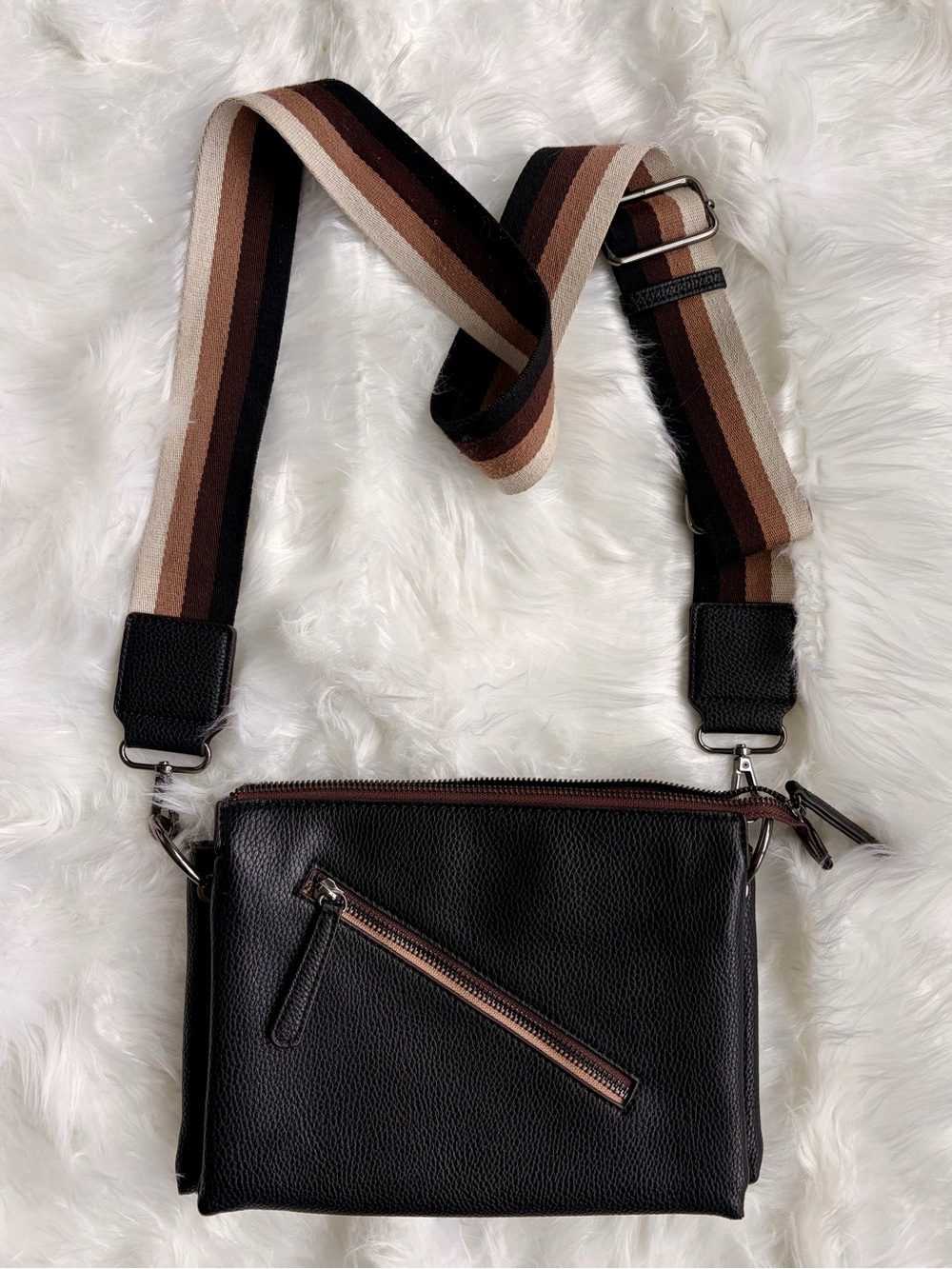 Sondra Robert’s Faux Pebbled Leather Crossbody Bag